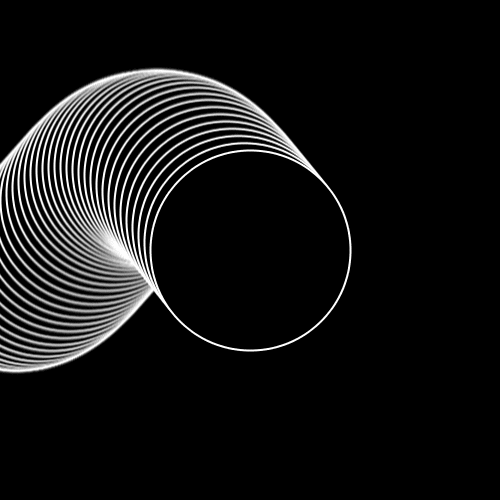 A slinky sine wave animation made in Processing