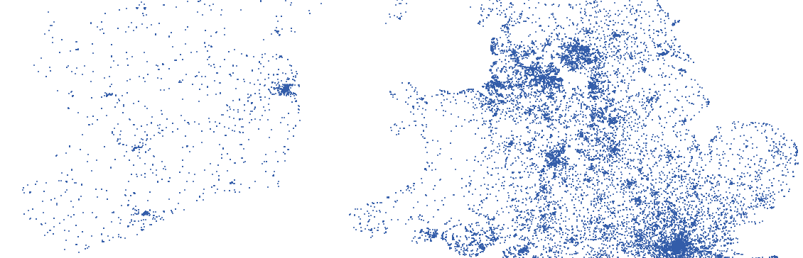 A map of all of the pubs in the U.K.