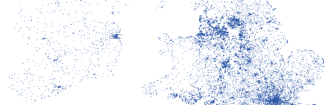 A map of all of the pubs in the U.K.