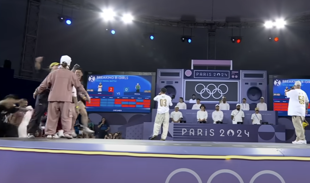 **Breaking**: For most of the breaking events, there was no real indication during the battle of who was winning. The results were simply shown at the very end and the actual results (at least for Peacock’s broadcast) were only shown in the background on these screens for *maybe* half a second.